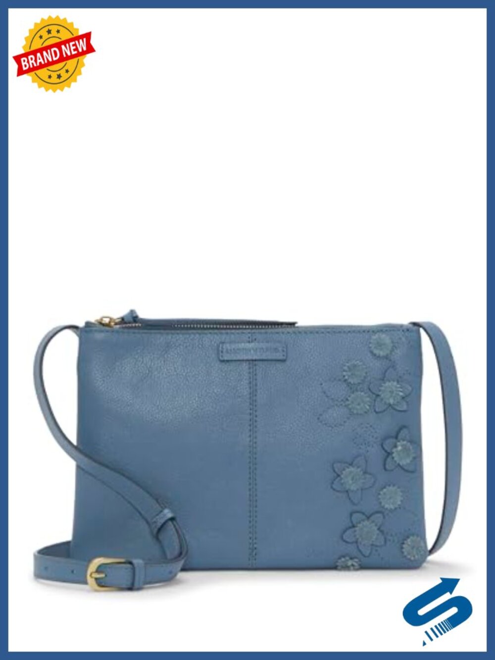 Women's Leather Satchel Handbag Crossbody Floral Zipper Purse